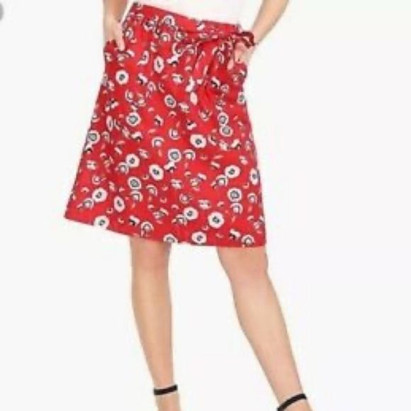 J crew linen blend floral poppy boho skirt plus XXL New - Picture 1 of 9
